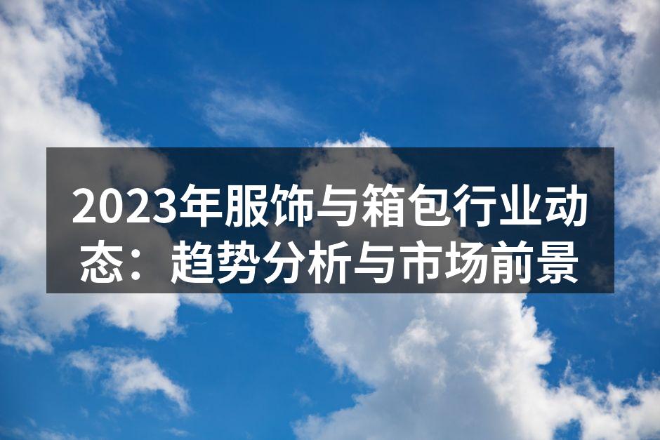 2023年服饰与箱包行业动态：趋势分析与