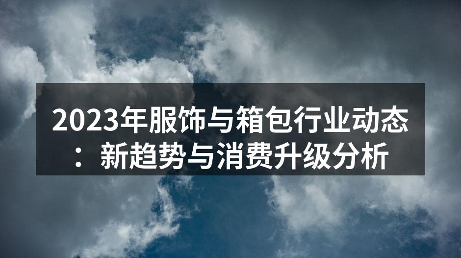 2023年服饰与箱包行业动态：新趋势与消